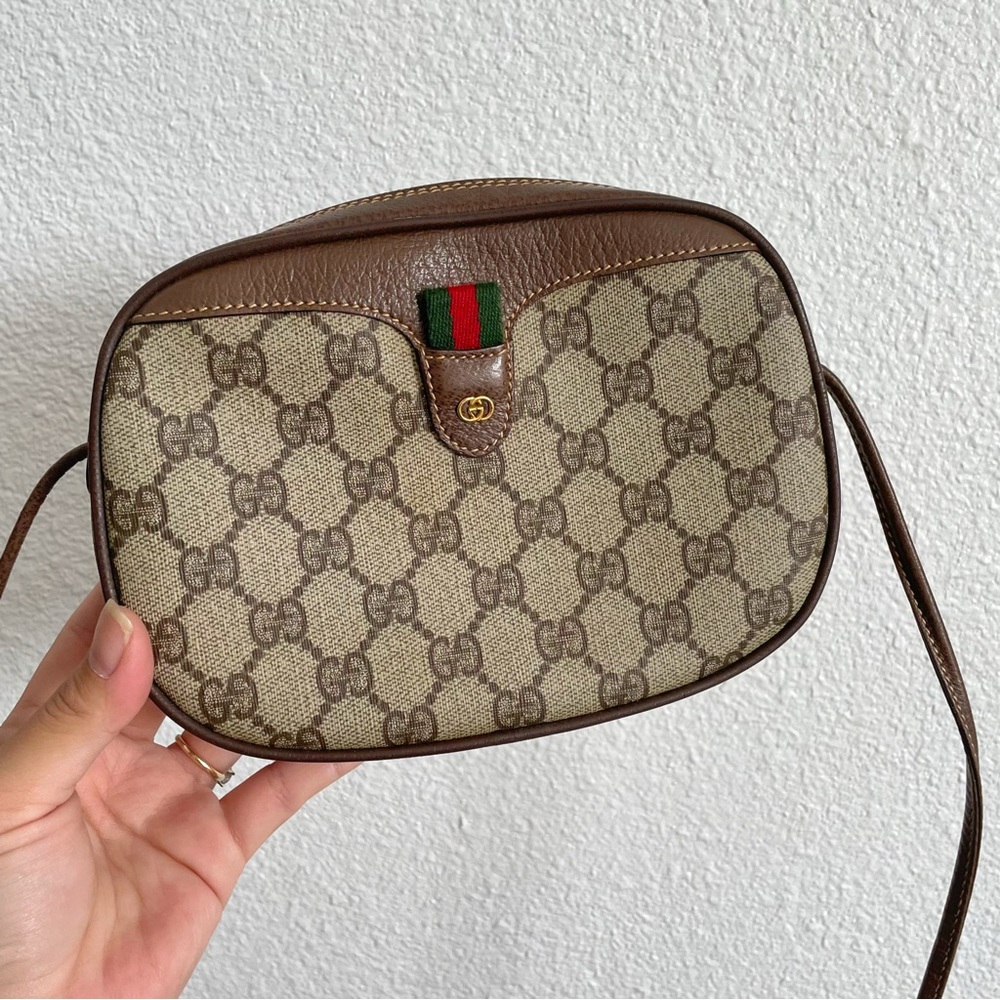 Gucci Gg Web Canvas Sherry Line Crossbody - image 1